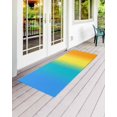 thumbnail image 2 of Rainbow Gradient Front Door Mat Abstract Blue Green Yellow Ombre Minimalist Welcome Doormat Indoor Outdoor Entrance Floor Mat Non-Slip Washable Runner Rug for Front Porch Decor 18x60 Inch, 2 of 6
