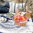 thumbnail image 6 of Zehuanyu Red Rattan Picnic Basket with Wheelbarrow Wheel, Shopping Basket 32x25x14 cm, and Portable, 6 of 8