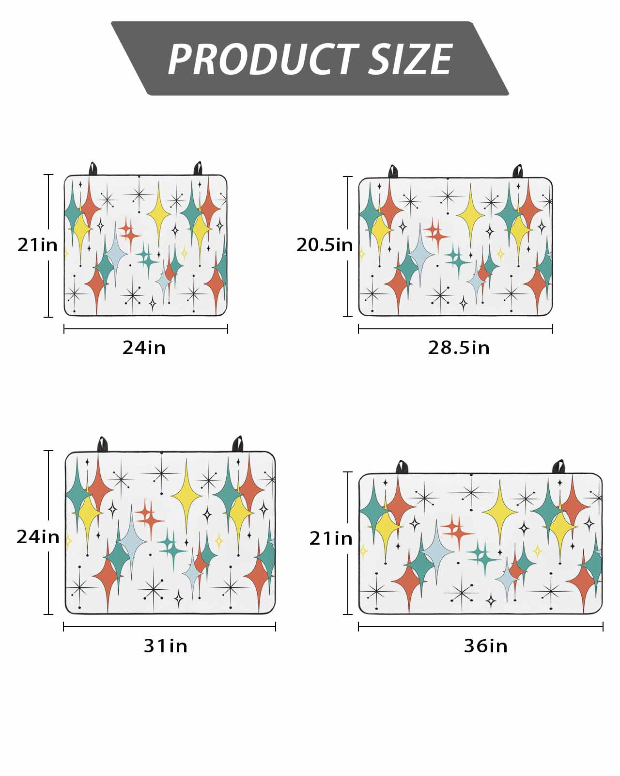 Stove Top Covers for Electric Stove, Middle Century Glass Stovetop Cover Protector, Boho Abstract Art Teal Orange Rhomboid Induction Cooktop Protector Oven Mat for Kitchen Countertop 24"x21"