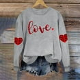 thumbnail image 5 of TKYCMSUAKI Valentine's Day Oversized Sweatshirts for Women Plaid Love Heart Print Shirts Long Sleeve Round Neck Sweatshirt Loose fit Tunic Tops, 5 of 7
