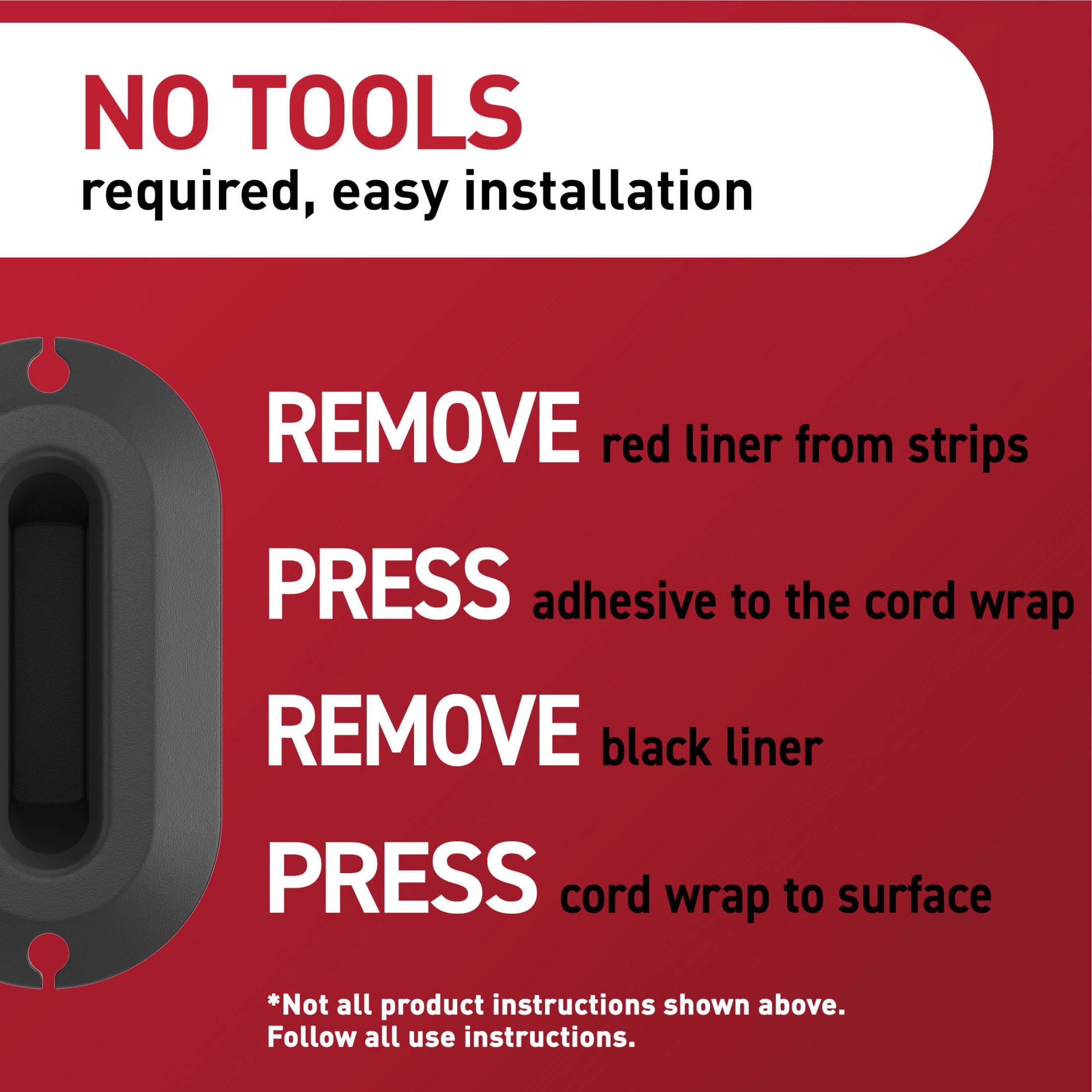 Command Cord Wrap, Black, 2 Medium Strips, 1 Cord Wrap