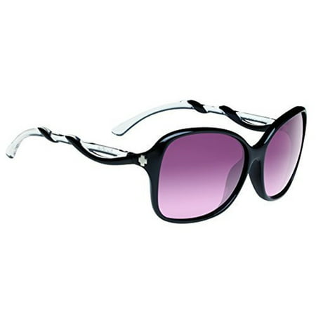 Spy Sunglasses 670299220357 Fiona Gradient Lenses Scratch Resistant Butterfly Shape, Black with Clear
