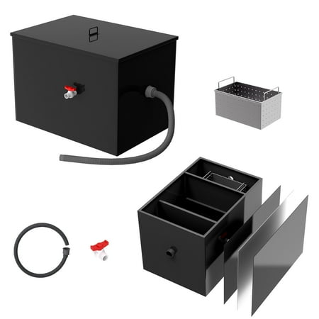 25.8 X 18 X 18 in Commercial Grease Trap, Grease Interceptor, Under Sink Grease Interceptor, Grease Disposal Container for Resort Kitchens