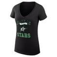 thumbnail image 2 of Women's G-III 4Her by Carl Banks Black Dallas Stars Super-Slim Fit Lightweight Team Logo Graphic V-Neck T-Shirt, 2 of 3