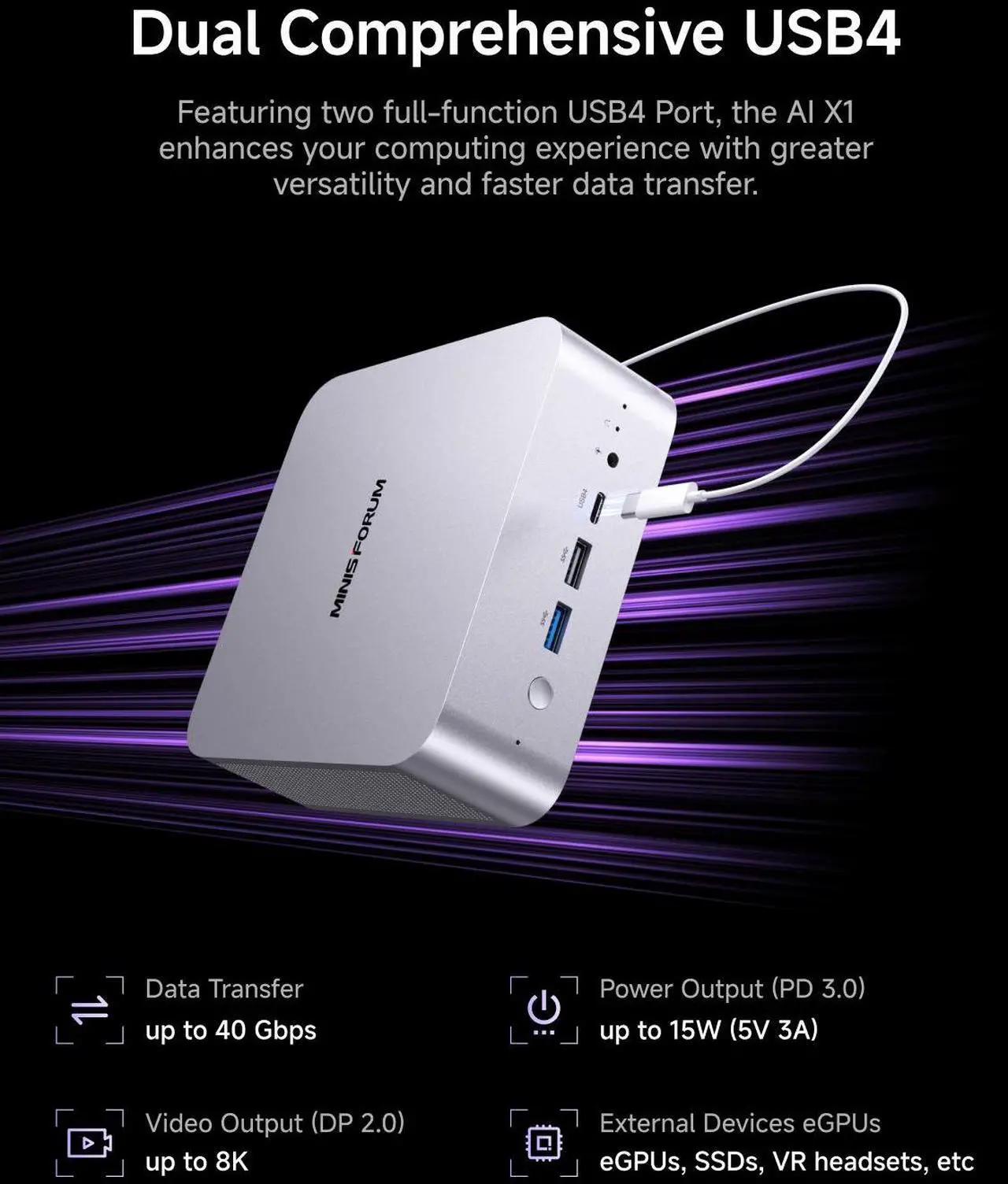 MINISFORUM X1-255 Mini PC AMD Ryzen 7 255 32GB RAM 1TB SSD Desktop