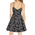 thumbnail image 3 of Jeiento Halloween Bats Dress for Women Sleeveless Summer Dresses Casual Spaghetti Strap Dresses Gray A Line Pleated Flowy Swing Mini Sundress, Size 3XL, 3 of 7