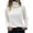White, variant on Lisbinx Preppy Sweater Fashion Sweater V-Neck Long Sleeve Stretchy Sweaters for Women Loose Fit Knitting Cotton Simple Solid for Vacation Pink L Clearance