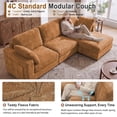 thumbnail image 6 of Holaki 138" L-Shaped Oversized Modular Sectional Sofa with Ottoman, 3 Seater Comfy Cloud Couch for Living Room, Deep Seat Down-Filled Sofa with 2 Built-in Side Tables & Storage Space, Orange, 6 of 10
