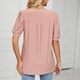thumbnail image 4 of Blusa con ojales para mujer, camisa de trabajo informal con cuello en V y manga corta con ojales de verano para mujer Calidad en la que puede confiar, 4 of 5