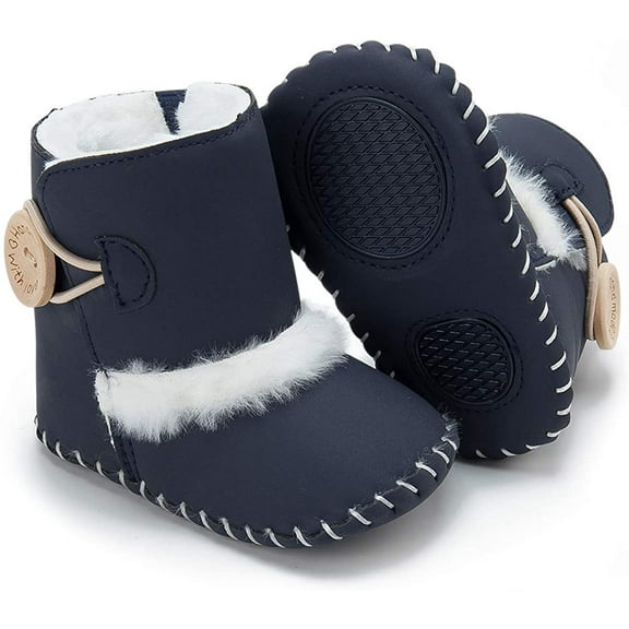 Infant Baby Boys Girls Cowboy Boots Tassel Snow Boots Warm Winter Fur Lining Newborn Prewalker Ankle Boot