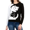 thumbnail image 1 of Sudadera Cerrada De Mujer Estampada Gatos Negra Blanca Cool, 1 of 8