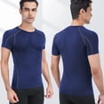 thumbnail image 4 of 2 Pack Men's Cool Dry Short Sleeve Compression Shirts, Sports Baselayer T-Shirts Tops, Athletic Workout Shirt - M, 4 of 6