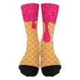 thumbnail image 3 of RTKFRFLM Kids Ice Cream Print Socks Breathable Novelty Crew Socks for Students, 3 of 3