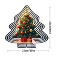 thumbnail image 2 of Metal Hanging Christmas Tree-Shaped Wind Decorations - Festive Garden Spinners with Red & Gold Ornament Design for Yard Decor, 2 of 7