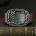 thumbnail image 4 of Western Belt Buckle for Men Women, Initial Letter ABCDJRM to Z Silver Cowboy Belt Buckles American Flag Accessories, 4 of 5