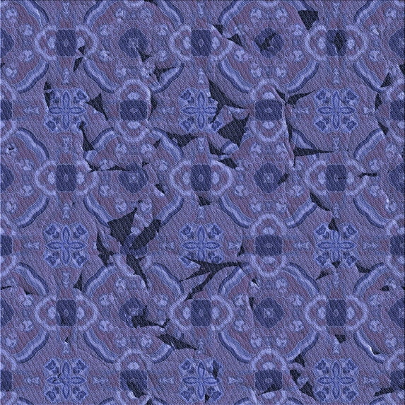 Ahgly Company Machine Washable Indoor Square Transitional Light Slate Blue Area Rugs, 5' Square