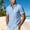 Light Blue, variant on Men's Linen Short Sleeve Casual Shirt - Loose Fit Hawaiian Button Down