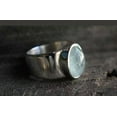 thumbnail image 3 of Natural Aquamarine Gemstone Ring, 925 Sterling Silver Ring, Oval Shape Gemstone, Wide Band Ring, Silver Band Ring, Minimalist Silver Ring***, 3 of 4