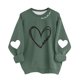 thumbnail image 1 of Tops de Manga Larga de las Mujeres Blusa Suelta Impresa Casual Cuello Redondo Sudaderas sin Capucha Suaves Cómodas Cuatro Estaciones Desgaste de Manga Larga para las Mujeres, 1 of 6