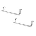 thumbnail image 1 of Oleegame 2PC Spoon And Lid Rest Stainless Steel Single Pole Towel Rack Kitchen Non Punched Towel Hanging Rod Cabinet Door Back Rag Hanging Rack Silver, 1 of 5