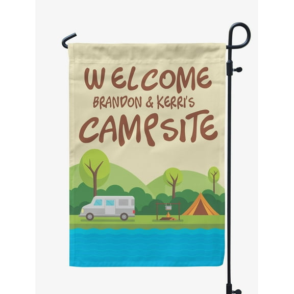 Printtoo Tan Welcome Campsite Outdoor CampingFlagCustom Personalized Camping Flags For Campers Double Sided CampsiteFlag