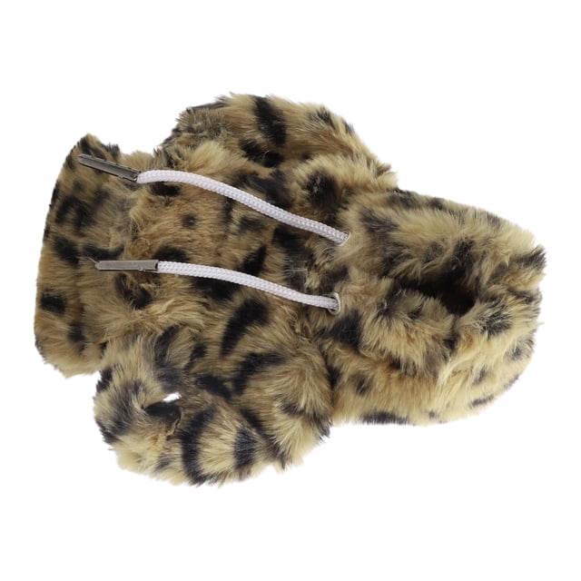 Cubierta de pomo de cambio universal de Unique Bargains, estilo de felpa, patrón de capucha para coche, RV, camión, SUV, tela negra y marrón