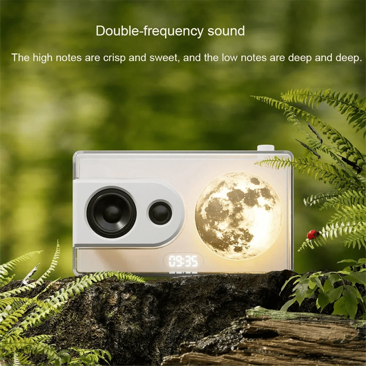 M6 Moonlight Music Box Bluetooth Speaker Support TF Card Play AUX Computer Connection Clock Transparent Sound Box A