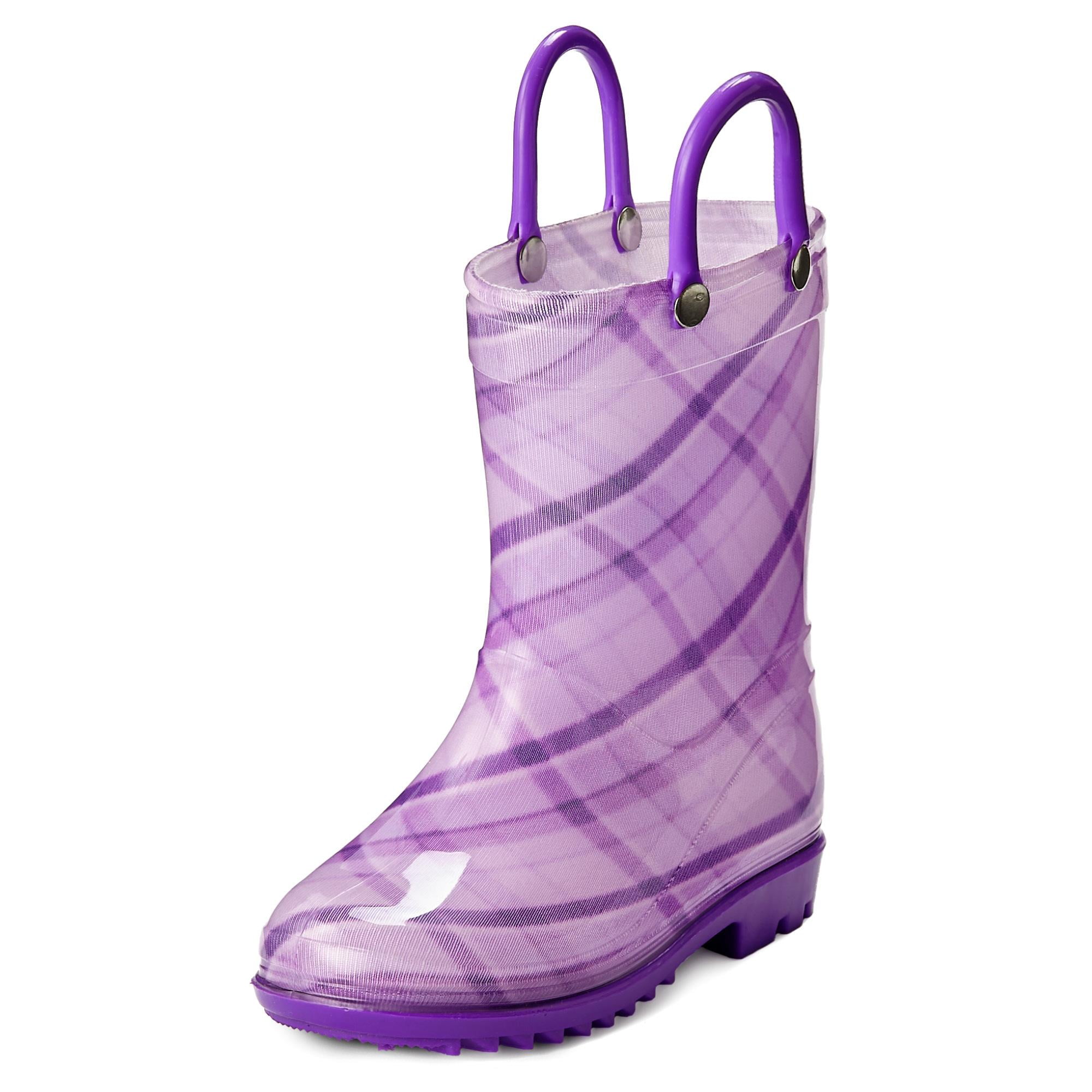 Puddle Play Toddler and Kids Waterproof Rain Boots with EasyOn Handles