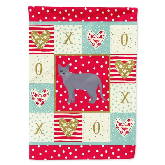 Carolines Treasures CK5630CHF Korat 1 Cat Love Flag Canvas House Size Large multicolor