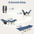 thumbnail image 6 of RedSwing Folding Camping Cots for Adults Heavy Duty, 28''-33'' Wide Sturdy Portable Sleeping Cot for Camp Office Use, Blue/Gray/, 6 of 8