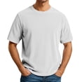 thumbnail image 4 of Men Shirts Short Sleeve Crewneck Shirt Loose Fit White Tee Shirts Mens Work Shirts, 4 of 4