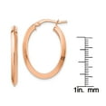 thumbnail image 2 of Primal Gold 14 Karat Rose Gold 2.5mm Knife Edge Oval Hoop Earrings, 2 of 4