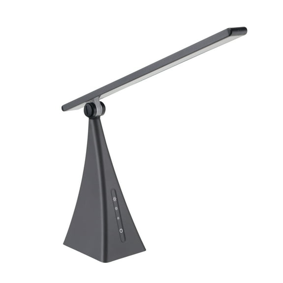 V-Light 16 inch Gray LED 3-Level Dimmer Lamp with USB Charging Port
