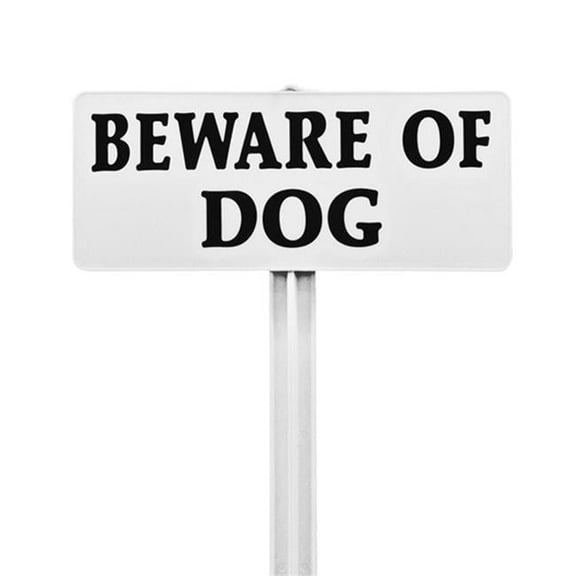 EverMark  Beware Of Dog Sign with White Stake Kit