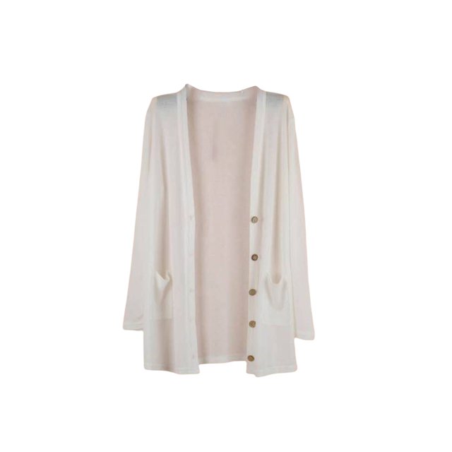 Qarigey Abrigo de moda chal de punto chaqueta de verano exquisito regalo dulce lavable ropa de mujer mano de obra fina cárdigan suelto Abrigos y chamarras Blanco Qarigey AP013515-01