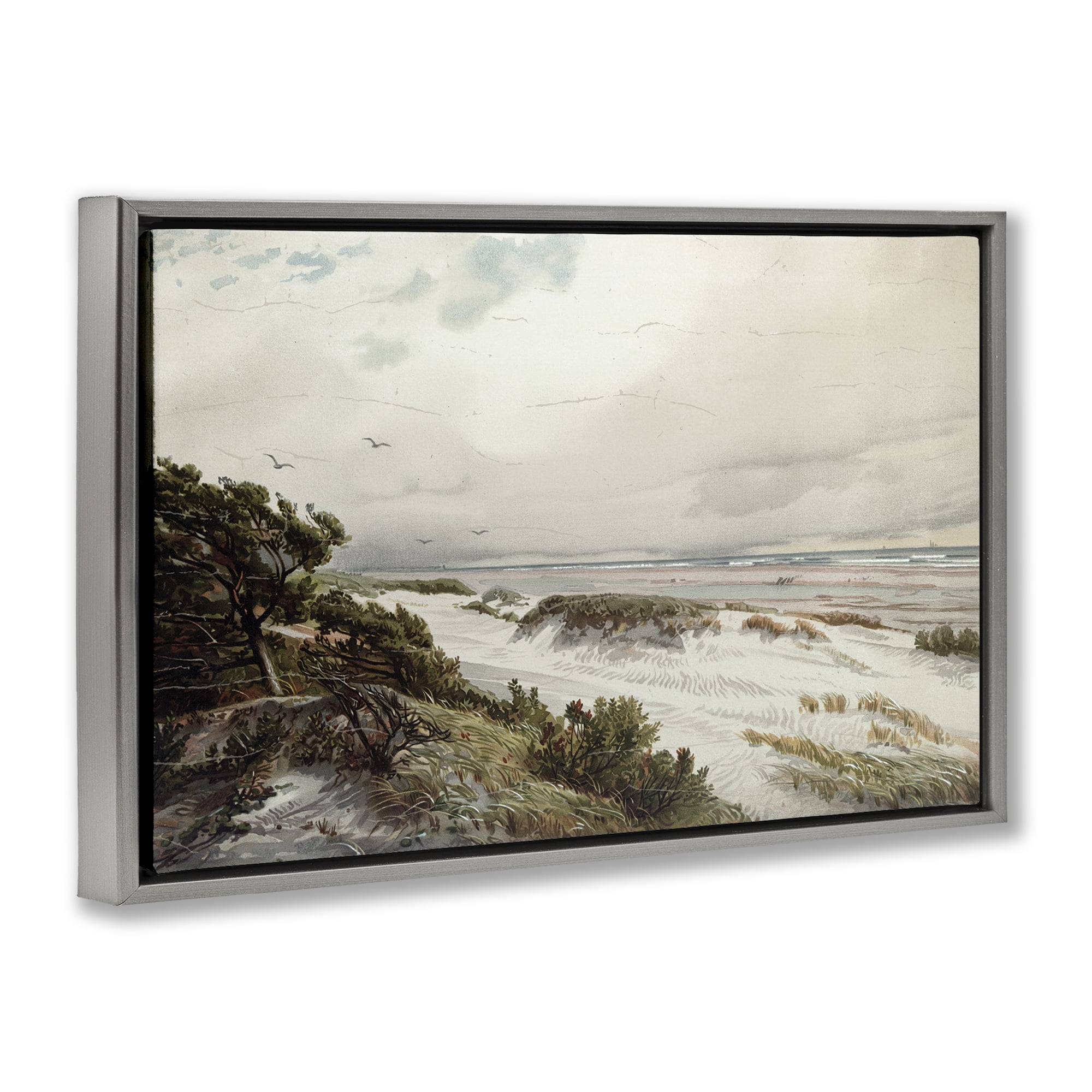 Stupell Industries Bountiful Success Beach Gray Framed Floater Canvas Wall Art, design by Lula Bijoux & co.