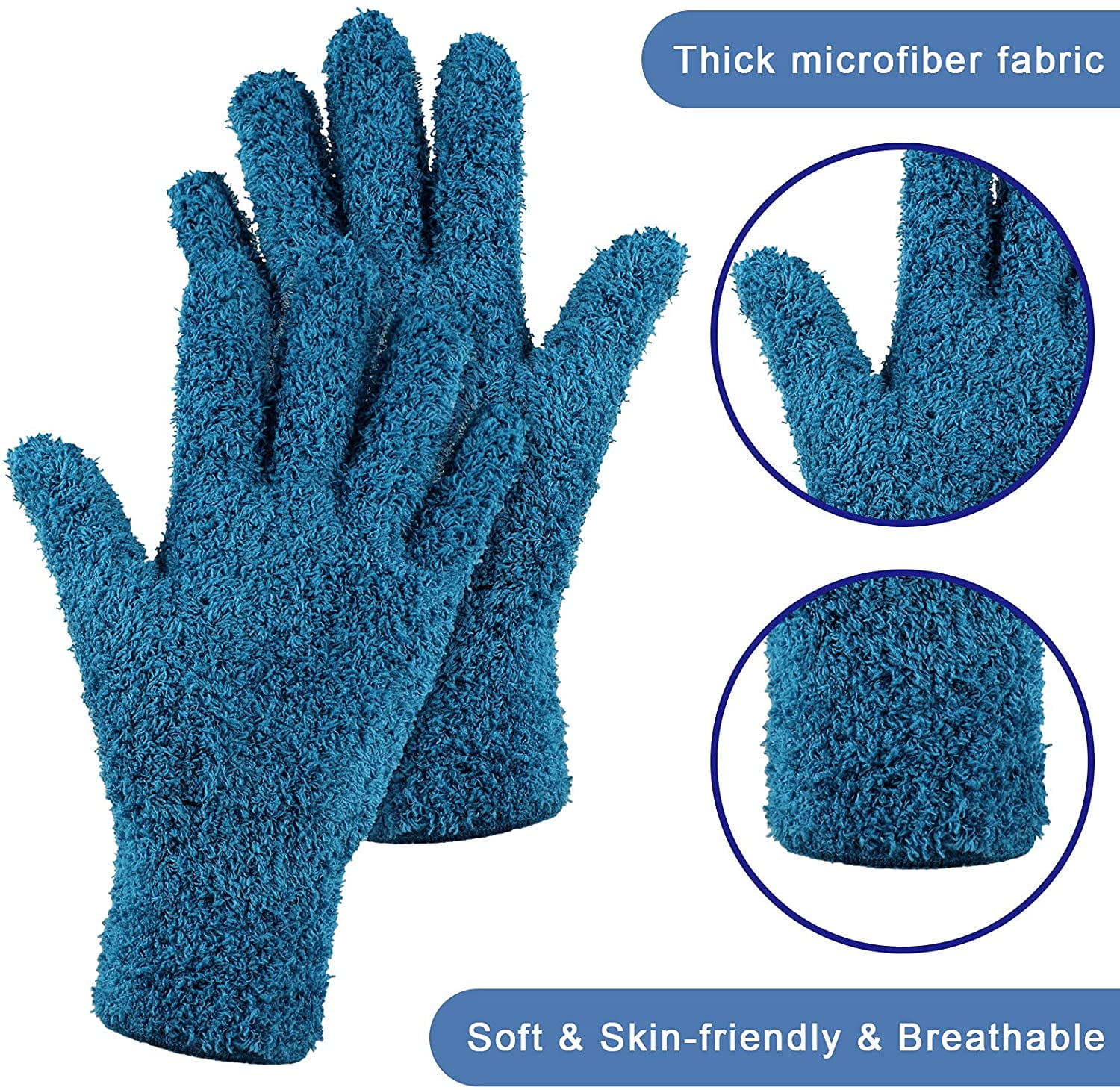 6 Pairs Microfiber Dusting Gloves, Dusting Cleaning Gloves Microfiber Gloves  for House Cleaning Mitt Household Cleaning Gloves for Plants Kitchen House  Blinds Car Dust, 6 Colors 