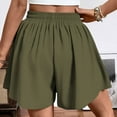 thumbnail image 6 of ABATAB Women’s Wide Leg Casual Shorts Elastic Waist High Waist Shorts Lightweight Summer Beach Vacation Flowy Shorts with Pockets(XX-Large,Army Green), 6 of 6