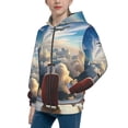 thumbnail image 2 of Pofeuu Sunset Airplane Travel View Print Teenage Zipper Hoodie Sweatshirts Hooded Casual Jackets With Pocket For Boys Girls-Medium, 2 of 6