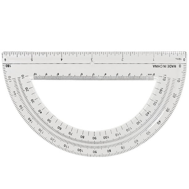 Protractor Half Circle Plastic Angle Ruler Math Drawing Measuring Tool for  Kid Student Teacher - Walmart.com