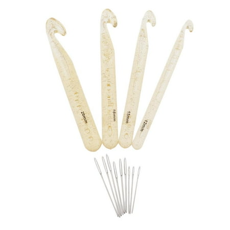 Huge Crochet Hook Set With Large Eye Blunt Needles - 12mm To 25mm Jumbo Hooks, 20 Stitch Markers, 2 Tapestry Needles & 300 Safety Pins 1 thumbnail image
