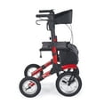 thumbnail image 2 of Comodita Tipo All Terrain Rollator Walker with Double Fold Action, Pneumatic Tires, Modena Red, 2 of 10