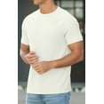 thumbnail image 3 of Iceglad Mens Waffle Crew Neck Shirts Slim Fit Short Sleeve Casual T-Shirt Grayish XL, 3 of 10