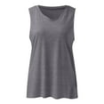 thumbnail image 4 of WTXUE Tank Tops Sleeveless, Scoop Neck Cotton Summer Pleated Tank for Women 2024 Loose V Neck Flowy Solid | Casual for Women Grey L, 4 of 5
