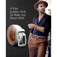 thumbnail image 6 of Genuine Leather Dress Belts For Men - Mens Belt For Suits, Jeans, Uniform With Single Prong Buckle - Designed, 6 of 6