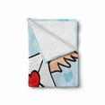 thumbnail image 2 of Cartoon Soft Flannel Fleece Throw Blanket, Valentine's Day Design Image of Love Letter with Wings, Cozy Plush for Indoor and Outdoor Use, 50" x 70", Pale Blue Vermilion, by Ambesonne, 2 of 6