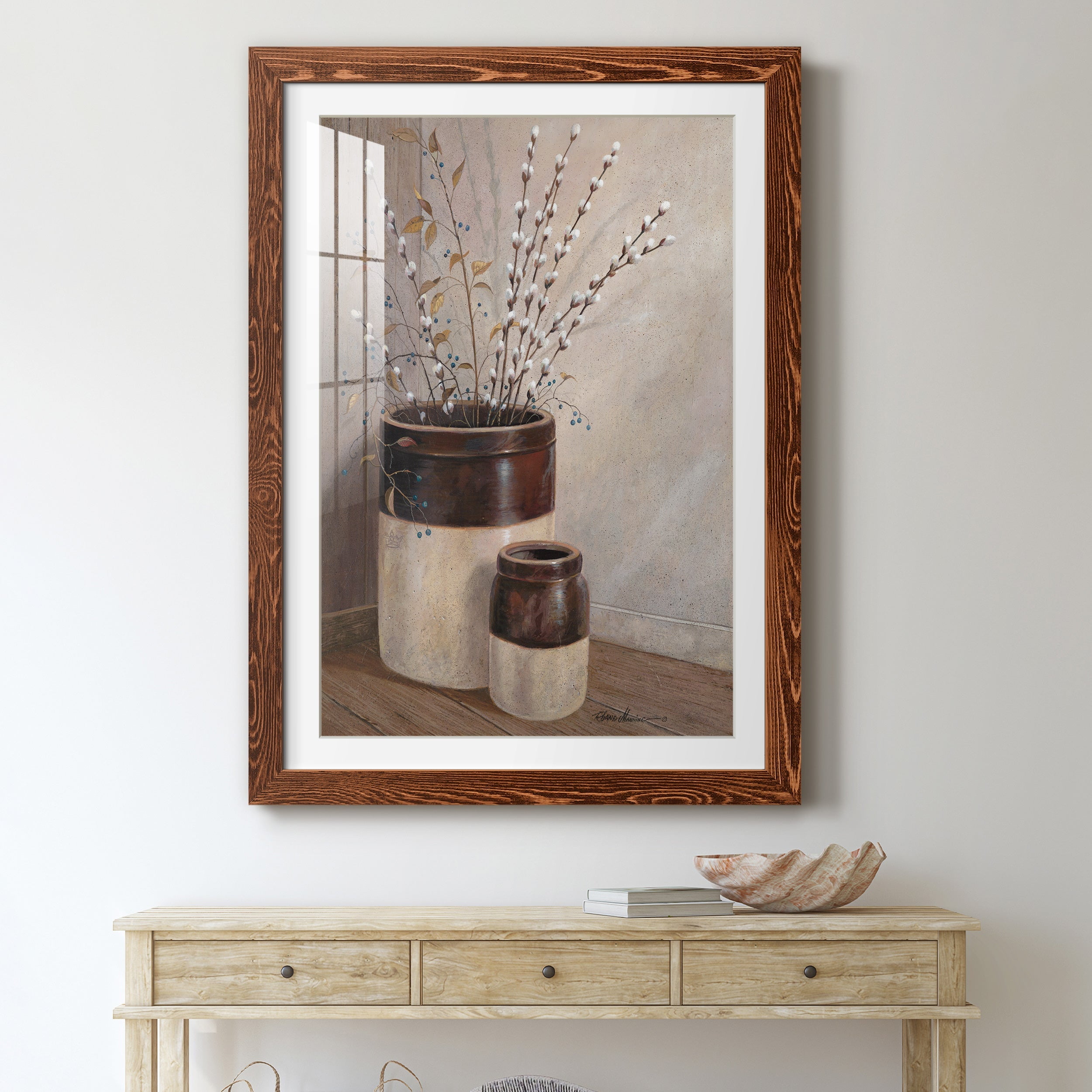 Pussywillows & Spring - Premium Framed Print - Distressed Barnwood Frame - Ready to Hang