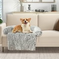 thumbnail image 2 of Costway Plush Calming Dog Couch Bed with Anti-Slip Bottom Plush Mat for Small Dogs & Cats Gray, 2 of 10