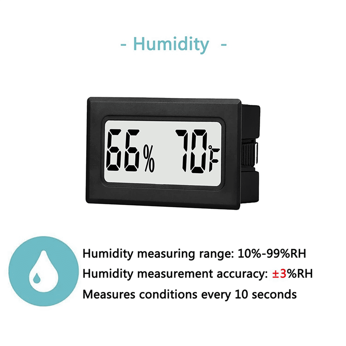 2X Mini Small Digital Hygrometer Thermometer Indoor with Temp Humidity Sensor Monitor Fahrenheit (℉) for Jars,Humidor,12 x thermometer,black