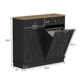 thumbnail image 2 of Kitchen Double Trash Cabinet,Wood Garbage Recycling Station with Hideaway Trash Holder Drawers for Kitchen Dining Living Room,Pet-Proof Garbage Can, 2 of 7